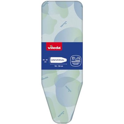Vileda, Premium 2 em 1 - capa para tábua de passar a ferro, três camadas, tamanho universal, suave, cor cinzento e branco Medidas: 130 x 45 cm.