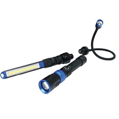 FIRST4MAGNETS Multi-Function 3-in-1 Magnetic Work Light with USB Cable & Charger | Compact LED Light with Magnetic Base, USB Rechargeable & Versatile for Work, Camping, and Emergency Use