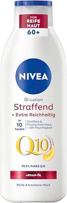 NIVEA Q10 Uppstramande oljelotion, närande kroppslotion med 99,5% ren Q10 naturlig Q10 arganolja, åtstramande kroppskräm för mogen torr hud (250 ml)