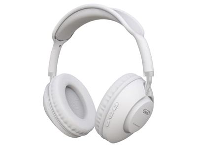Trevi DJ 12E42 BT Cuffia DJ con Connettività Audio Wireless 5.1, Microfono Incorporato, Slot Micro SD Card, AUX-IN, Tasto per Accettare le Chiamate, Batteria Ricaricabile e Autonomia 14-16 Ore, Bianco
