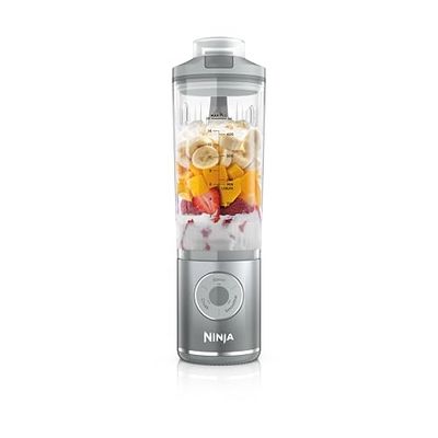 Ninja Blast Max Portable Blender, 570ml, Rechargeable Battery, Blending Cup & Leak-proof Lid, 3x Blend Functions, Makes Smoothies, Protein Shakes, Blends Ice & Frozen Fruit, Silver BC251EUSL