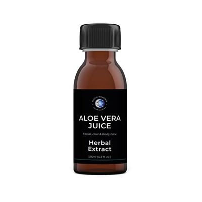 Mystic Moments | Aloe Vera Juice | Aloe Barbadensis Leaf Juice with Potassium Sorbate & Citric Acid | Hydrating Ingredient for Skin, Hair & DIY Cosmetics | Vitamin-Enriched Botanical Base | 125ml