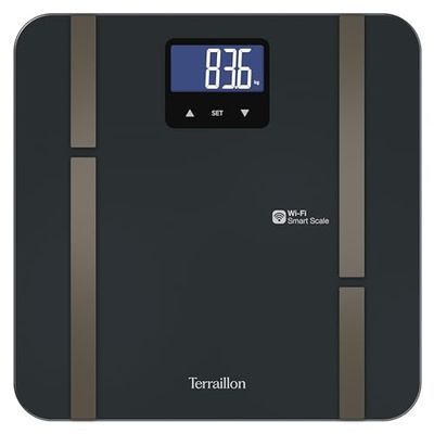 TERRAILLON - MASTER FIT ULTRA Balance conectado Wi-Fi, Frecuencia cardíaca, Análisis de masas grasas, musculares, hídricos, óseos y viscerales, IMC, ingesta diaria de calorías