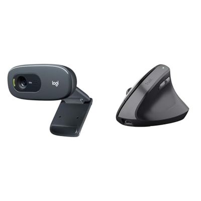 Logitech C270 HD Webcam, & Trust Yuno Draadloze Ergonomische Muis, Preventie