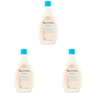 Aveeno Baby Daily Care Hair and Body Wash 400 ml (Pack of 3)