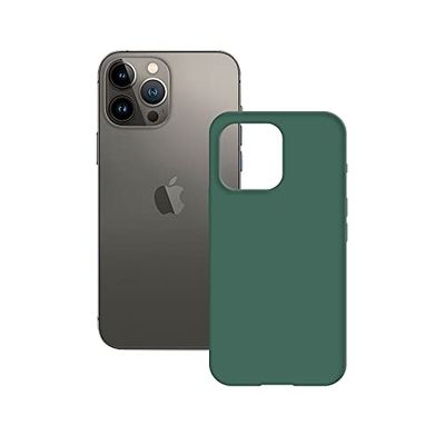 KSIX smart your tech Semi-Hard Case for iPhone 14 Plus, Anti-Slip, Microfiber Interior, Compatible with Wireless Charging, Green