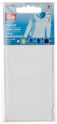 Prym 12 x 45 cm coton feuille de réparation, blanc