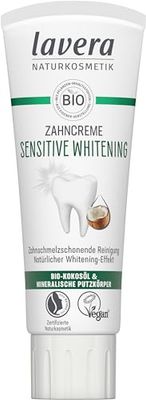 lavera Tandkräm känslig blekning – 5 x skydd – naturlig blekning – skonsam mot tänderna – bambu-cellulosa rengöringskropp och natriumfluorid – vegan – 75 ml