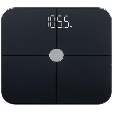 ADLER Pèse-personne intelligente, noire, 12 paramètres de santé, capacité de 180 kg