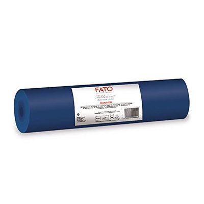 Fato - Table Runner, Fabric Effect, Size 0.4x24m, Pre-cut every 1.2m, Pack of 20 Runners, Dry Paper, Airliad, High Quality, Colour Night Blue