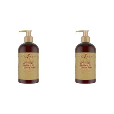 Shea Moisture Après-shampooing Super Hydratant Miel de Manuka & Huile de Mafura pour cheveux secs et abîmés Hydrate et Reconstitue 384ml (Lot de 2)