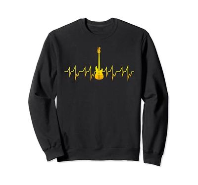 Bajo Eléctrico Latido Del Corazón Rock Música Músico Bajista Sudadera