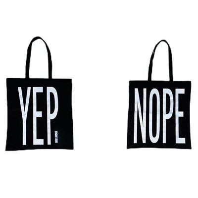 Villa d'Este Home Tivoli 2012 Shopping bag Yes Nope, en coton, 40 x 42,5 cm, noir, Bigismore, multicolore, Contemporain