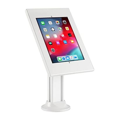 Maclean MC-908WSupporto da tavolo per tablet antifurto compatibile con 9.7"/10.2" Rotazione Inclinazione Antifurto Uso Verticale e Orizzontale (Bianco)