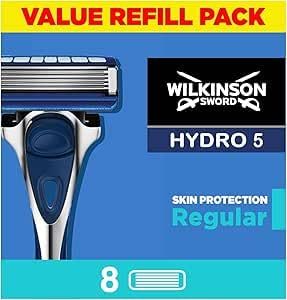 Wilkinson Sword Hydro 5 Skin Protection - Confezione con 8 lame di ricambio - Confezione adatta alla buca da lettere