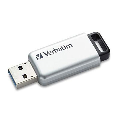VERBATIM Clé USB Store 'n' Go Secure Pro I USB-3.2 Gen 1 I 64 Go I clé USB avec protection par mot de passe I clé USB-3 avec cryptage I stockage externe pour ordinateur portable... I argent