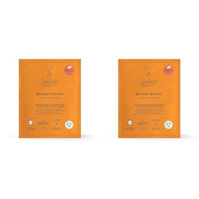 Seoulista Beauty® Brightening Instant Facial™ 30ml | Treatment Face Sheet Mask for Dry Skin Dark Spots and Pigmentation | Dermatologist Created Korean Skin Care | Infused with Vitamin C & AHAs