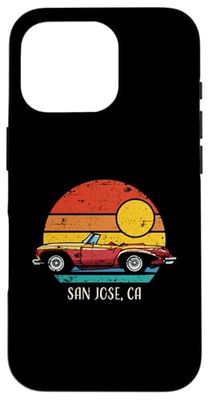 San José California Retro Sunset Vintage Style Car Design Carcasa para iPhone 16 Pro