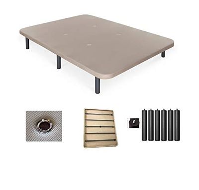 Duermete - Base imbottita 3D rinforzata, 5 barre di rinforzo e valvole di ventilazione + 6 gambe, 4, colore: beige, 135 x 190