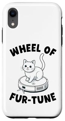 Wheel Of Fur-Tune Cat On Robot Vacuum Cleaner Cat Case for iPhone XR