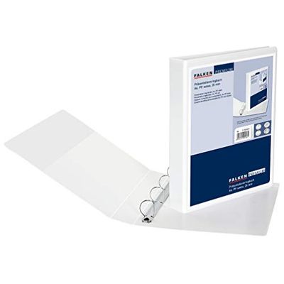 FALKEN plástico – Carpeta de anillas para presentación de plástico para DIN A4 color blanco, color weiß 25mm