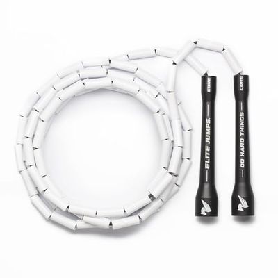 EliteSRS, Do Hard Things Kralen Springtouw, Wit met Zwarte Handvatten, 10 Voet