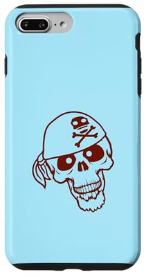 Chapeau de Pirate Squelette Halloween Foulard drôle Bande dessinée Coque pour iPhone 7 Plus/8 Plus