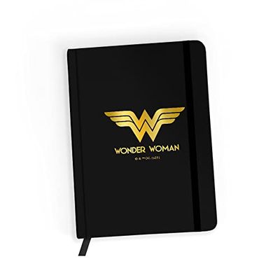 ERT GROUP Cuaderno con licencia original y oficial de DC, patrón Wonder Woman 040 black, con papel rayado, A5