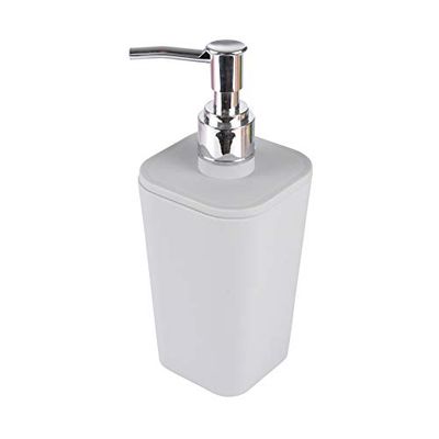 douceur d'intérieur, Dispenser Sapone (7,3 x 7,3 x 18 cm) Vitamina Grigio Chiaro, Plastica Soft Touch