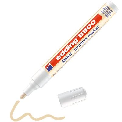 edding 8900 Marcador para móveis - ácer natural - ponta redonda de 1,5 - 2 mm - para cobrir arranhões e danos em chapa, madeira maciça, mesas e mesas