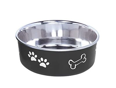 Nobby 73857 Stainless Steel Bowl Fusion Bol antidérapant Noir 16 cm 0,94 l