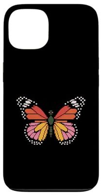 Monarch Butterfly Pixel Art Retro Games Gamer Ragazzi Ragazze Custodia per iPhone 13