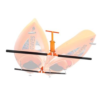 VEVOR Support de Plafond pour Kayak, Support de Rangement pour 2 Kayaks Canoë Paddle Sup, Porte-Kayak Suspendu à Hauteur Réglable avec Bras Rembourrés, Charge Maximale de 113 kg, pour Rangement Surf