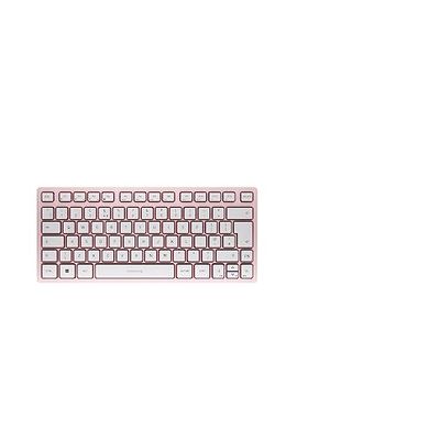 CHERRY KW 7100 MINI BT, Compact Multi-Device keyboard with 3 Bluetooth Channels, UK Layout (QWERTY), Flat Design, incl. Transport Pouch, Cherry Blossom