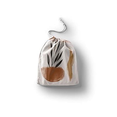 Bonamaison Printed Cotton Produce Bag with Drawstring, Reusable Grocery Bag, Biodegradable Eco-Friendly Bags, Travel Pouch, Sachet Bags, Shopping Bag, Eco Friendly, Foldable, Size: 12x15 Cm
