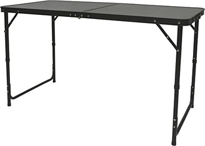 C.A.O. - Table Double en Cadre Aluminium/Plateau Fibre de Bois (MDF) - Couleur Noire - Longueur 120 cm - Largeur 60 cm - Hauteur Réglable 55 ou 68 cm