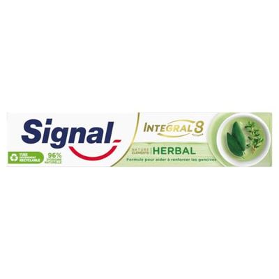 Signal Integral 8 Dentifrice Antibactérien Nature Elements Herbal Soin Gencives, Formule Antibactérienne cliniquement prouvée, 75ml