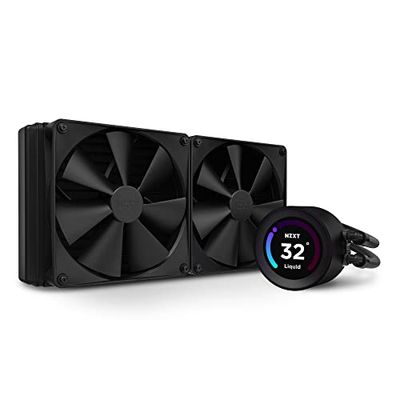 NZXT Kraken Elite 280 - RL-KN28E-B1 - 280mm AIO CPU Liquid Cooler - Customizable 2.36"" Wide-Angle LCD Display for GIFs, Images, Performance Metrics and More - 2 x F140P Fans - Black