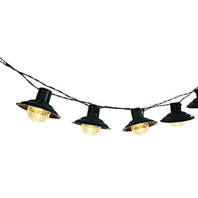 LUMI JARDIN Catena luminosa solare 10 paralumi in metallo LED bianco caldo COUNTRY 3,80m