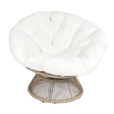 HOME DECO FACTORY, HDO0049, Cancun fauteuil met kabel, meubel, tuinmeubelen, buitenzit, 96 x 77 x 86 cm, zithoogte 33 cm, waterafstotend, epoxybehandeling; Van nature