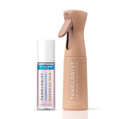 Tanologist agua autobronceadora mediana (200 ml) Agua autobronceadora hidratante Ingredientes dermatológicamente aprobados, limpios y veganos + Tanologist 360 Pulverizador de bronceado