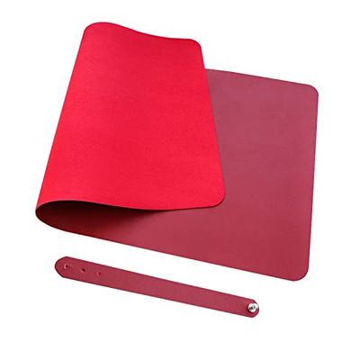 Morian Desk Pad Mouse Mat Large Mouse Pad PU Leather Desk Blotter Writing Pad, Wine Red, 400 * 800mm