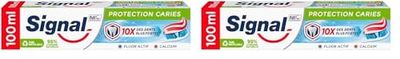 Signal Pasta de Dientes Protección Anticaries con flúor y calcio 100 ml (Paquete de 2)
