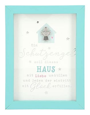 Depesche 11626-001 Fotolijst met compliment, decoratieve lijst met mooie spreuk, ca. 12 x 9 x 1, kleine attentie, turquoise, 11 x 9 x 1,9 cm