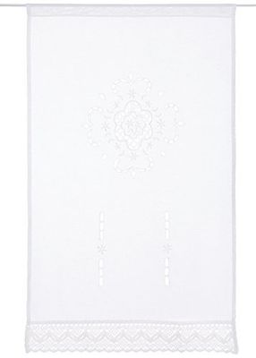 Home Fashion 1 janela estrutura de lona bordada, tecido, branco, 100 x 60 cm