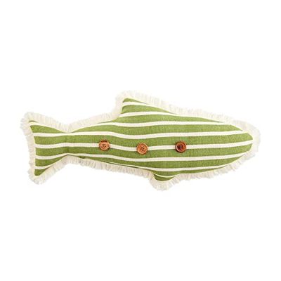 Mud Pie, Almohada de Lago con Forma de pez Verde, 24 x 10 Pulgadas, 21 x 10 Pulgadas