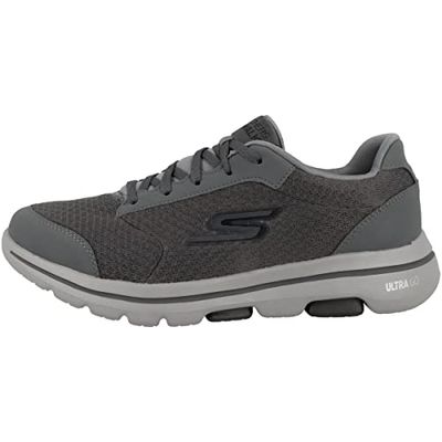 Skechers Go Walk 5 kvalificerade träningsskor för män, Koltextil syntetisk svart trim, 45 EU