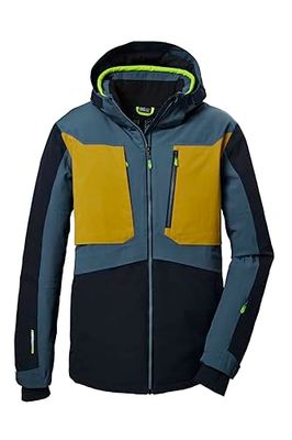 killtec Uomo Giacca da sci/giacca funzionale con cappuccio e paraneve con chiusura a cerniera KSW 47 MN SKI JCKT, stahlblau, 6XL, 41978-000