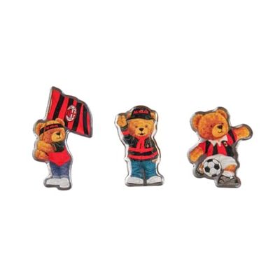 AC Milan 3-częściowy zestaw przypinek, oficjalny produkt, Metal, Bez kamienia szlachetnego