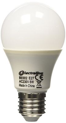 Electraline 63297 Lampadina a Led, Attacco E27, Luce Calda, 720 Lumen, 8W/70W